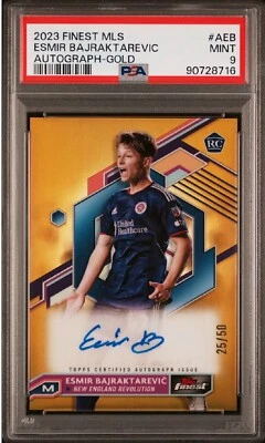 2023 Topps Finest MLS Esmir Bajraktarevic Gold /50 Auto Rookie PSA 9 Pop 1 - Image 1 of 2