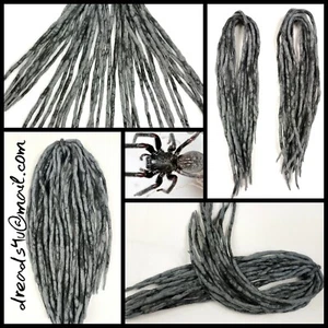 dredy wełniane " GreyBlack Spider web " 10 sztuk - Zdjęcie 1 z 6