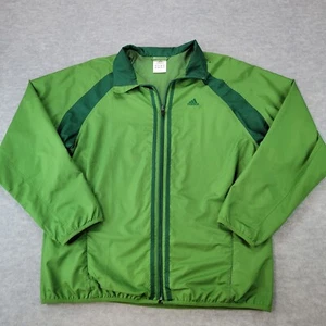 Adidas Windbreaker Jacket Lightweight Green Zip Climaproof Men's Size M - Picture 1 of 14
