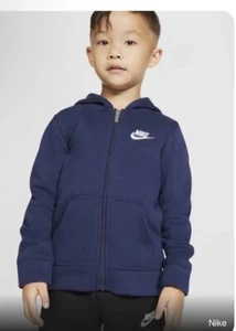 Nike Club Kids Fleece Full Zip Hoodie Navy Size 7 Large NWT - Picture 1 of 11
