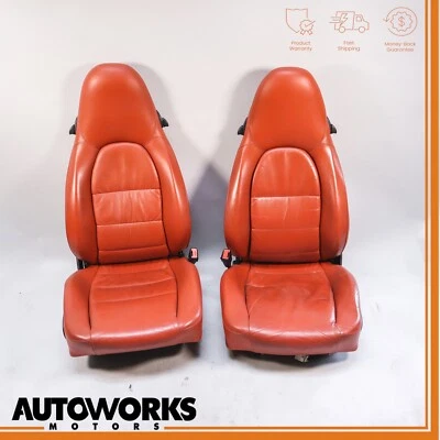 99-04 Porsche Boxster S 986 Juego de asientos delanteros derecho e izquierdo rojo OEM Foto 1 de 4
