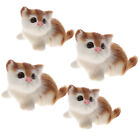 4 x Cute Simulation Playing Cat Real Fur Furry Animal Interior Ornament Kids