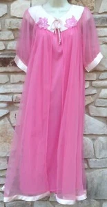 Berkliff Peignoir Set Mujer S 32 Vestido Vestido Rosa Nailon Chifón Satén - Imagen 1 de 12