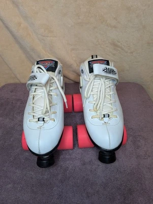 Patines Sure Grip International Boxer Quad Speed ruedas blancas/rosas talla 6 Foto 1 de 4