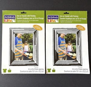 2 Iron On Transfer With Flocking 4”x6” Frame Opening Personalized Photo Gift NEW - Picture 1 of 8