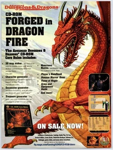Vintage Print Ad 1997 Dungeons & Dragons CD Rom Rules Original Promo Poster Art - Picture 1 of 4