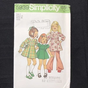 VTG Simplicity 5939 Childs Dress Size 2 /Uncut 1973 - Picture 1 of 7