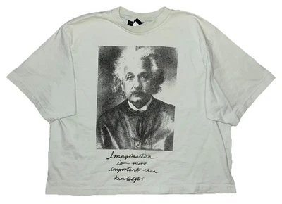 Vtg 90s Womens Rockpool USA Albert Einstein Imagination Knowledge T Shirt Sz 10 - Image 1 of 4