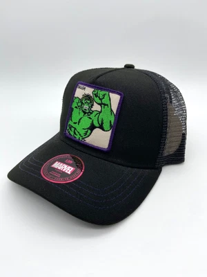 The Incredible Hulk Hat Marvel Black Mesh Snapback Trucker Cap Lids Exclusive - Image 1 of 4