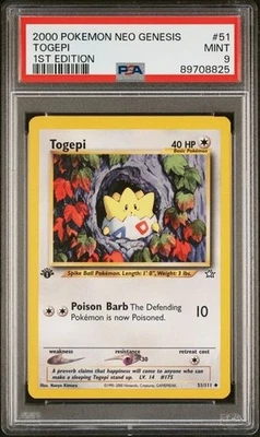 Togepi 51/111 - Pokémon Neo Genesis: 1st Edition PSA 9 MINT - Image 1 of 3