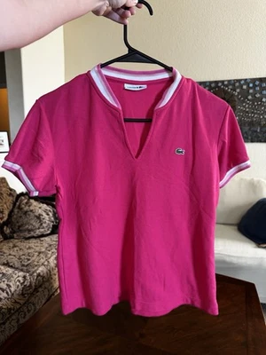 Vintage Pink Lacoste Women’s Golf/Tennis Shirt. Pink. Size 40 (Medium) - Image 1 of 4