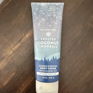 Frosted Coconut Snowball Bath & Body Works Body Cream 8 oz Hydraulic Acid - Picture 1 of 5