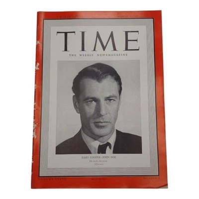 Vintage March 3, 1941 Time Magazine Gary Cooper John Doe Vintage Advertisements - Image 1 of 4