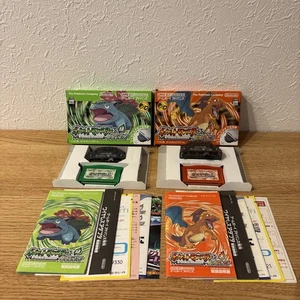 Pokemon Fire Red Leaf Green Boxed set Nintendo GameBoy Advance GBA Japan Tested - Picture 1 of 13