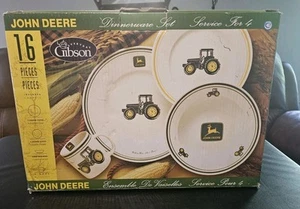 New Open Box 16 Piece John Deere Dinnerware Set Everyday Gibson - Picture 1 of 10