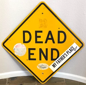 DEAD END Cartello Stradale Stradale Stradale - 24x24” - Giallo, Nero - Adesivi - Vintage - Foto 1 di 2
