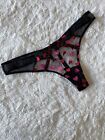 Culotte string cœur en maille noire Victoria's Secret Dream Angels (M) neuve avec étiquettes
