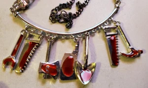 MIP- Halloween Hand Tool murder weapons Pendant Necklace - Picture 1 of 4