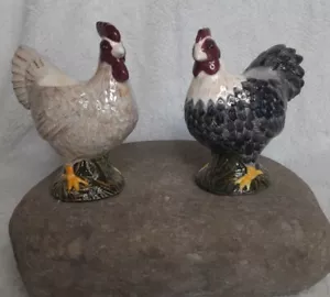 Warren Kimble Roosters and Hen Egg cups set of 2 - Picture 1 of 5
