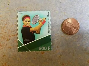 Roger Federer 2015 Tennis USTA Republique Du Mali Perforated Stamp - Picture 1 of 1