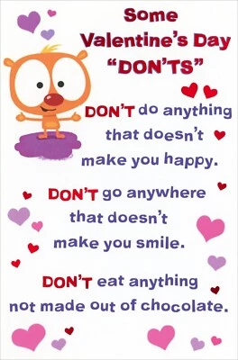 Funny VALENTINE'S DAY Card FOR KID, Cartoon Bear Don'ts by American Greetings +✉ - Image 1 of 4