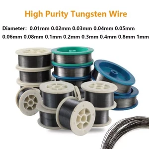 2Pc 3.2ft-16ft Tungsten Wires 99% High Purity Pure Tungsten Fine Wire 0.01mm-1mm - Picture 1 of 27