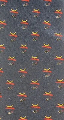 VTG SILK NECK TIE 1992 Barcelona Olympics OFFICIAL Games Sports NECKTIE NAVY BLU - Image 1 of 4