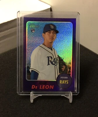 Jose De Leon 2017 Topps Heritage Chrome 642 purple refractor rookie - Image 1 of 2