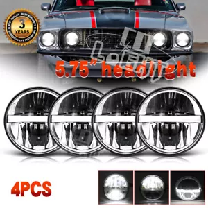 4x 5.75" 5-3/4" Projector LED Headlight Hi/Lo Sealed Beam For Ford Mustang 1969 - Foto 1 di 10