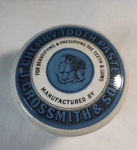 Blue Background Double Portrait J Grossmith London Cherry Toothpaste Pot Lid - Picture 1 of 11