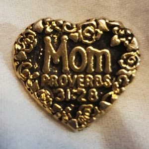 Vintage Mom Proverbs 31:28 Religious Bible Pin Gold Tone Metal Mother’s Day Gift - Picture 1 of 2