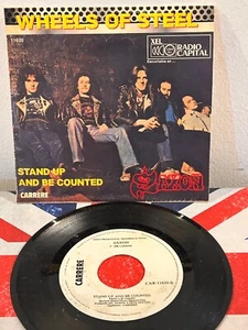 SAXON Wheels Of Steel 1980 MEXICO 7" RADIO PROMO 45 Hard Rock Heavy Metal - Picture 1 of 5