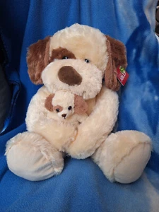 Hugfun Plush Mommy or Daddy w Puppy Baby Dog Plush Stuffed Animal 20" NEW NWT - Picture 1 of 14