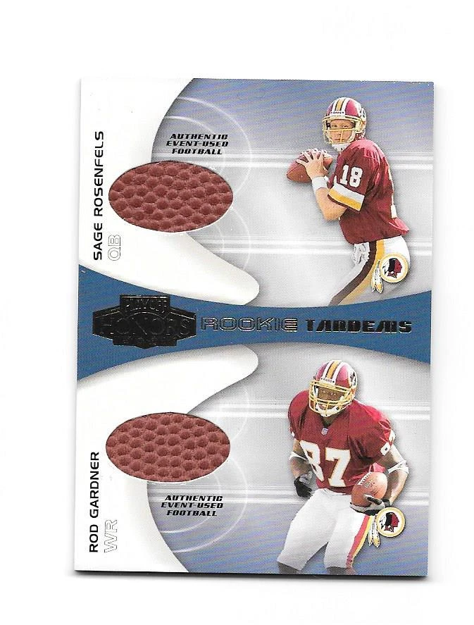 2001 Playoff Honors Tandem SAGE ROSENFELS & ROD GARDNER Football Card REDSKINS - Image 1 of 1
