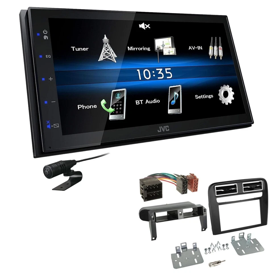 JVC 2 DIN Digital Autoradio Bluetooth für Fiat Grande Punto 2005-2010 schwarz