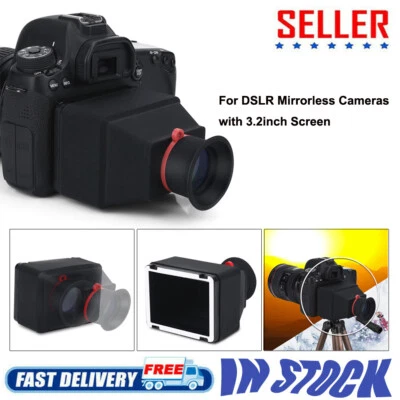 3x 3.2'' Viewer LCD Magnifying Viewfinder for Canon Nikon DSLR Camera Black - Image 1 of 4