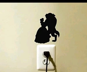Die Schöne/Biest Lichtschalter Aufkleber Sticker Laptop Baby Kinderzimmer Mädchen Wohndeko - Bild 1 von 2