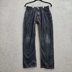 Levi's 514 Boys Jeans 16 Dark Blue Denim Straight Logo Button - Picture 1 of 11