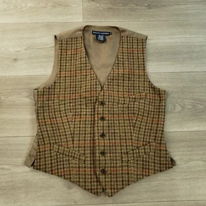 Ralph Lauren Suit Vest Waist Coat Women's Size 6 Houndstooth Tweed Wool Blend - Picture 1 of 10