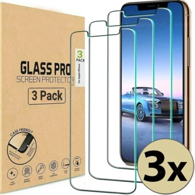 3x Screen Protector 9H for iPhone 14 13 12 11 XR XS Pro Max Mini Tempered Glass - Image 1 of 4