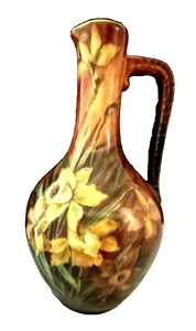 T&V Limoges France Antico Manipolato Ewer Colori Autunno con Fiori di Narciso - Foto 1 di 6
