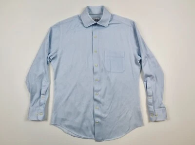 Peter Millar Men's Medium Blue Medallion Long Sleeve Button Front Dress Shirt - Image 1 of 4