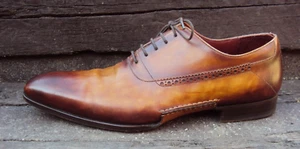 Fab Magnanni Burnished Brown Leather Shoes Size UK 9.5 EU 44 Fab 👀 - Picture 1 of 13