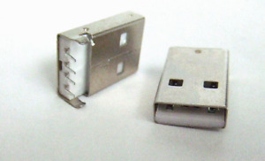 2x USB Type-A 4Pin 90° DIP Male Panel Mount Connector