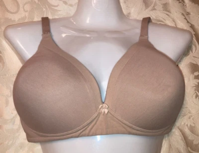 Warners Womens 40C Beige Bra Invisible Bliss Cotton Wire Free with Lift RN0141A - Image 1 of 4