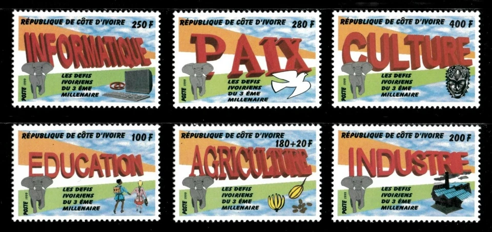 Costa de Marfil 1999 - Nuevo Milenio, Paz, Cultura - Juego de 6v - 1051-56 - MNH Foto 1 de 1