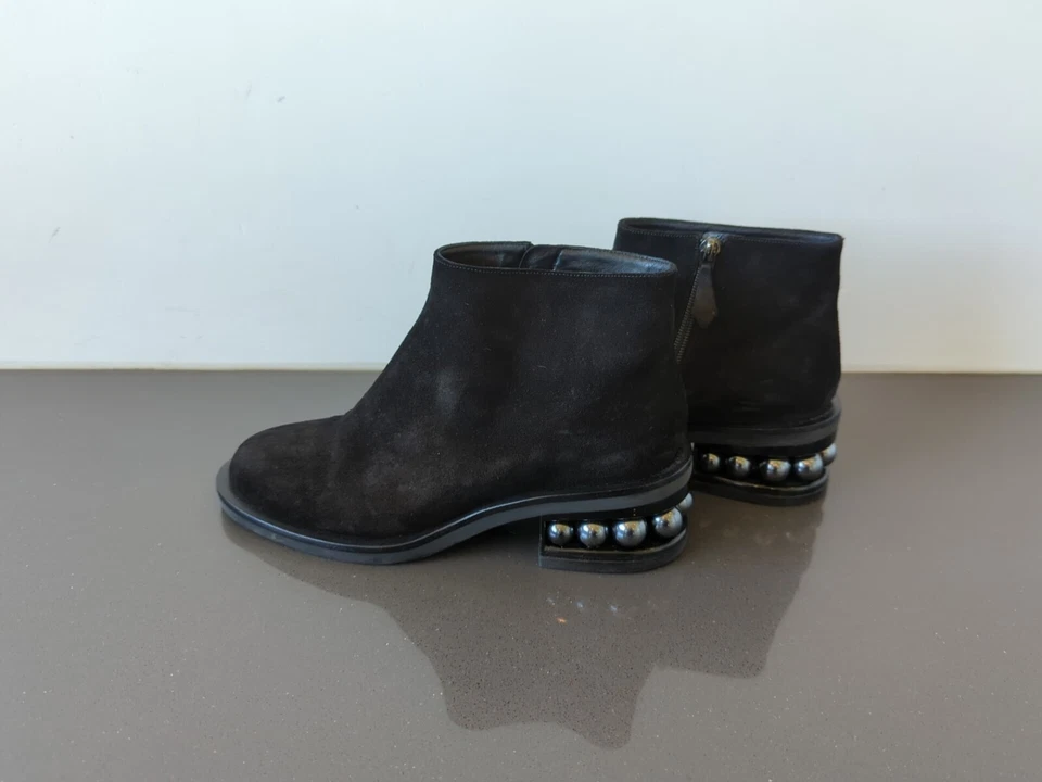 39.5 US 9.5 NICHOLAS KIRKWOOD Casati PEARL Black Suede  BOOTS Bootie - Image 1 of 4