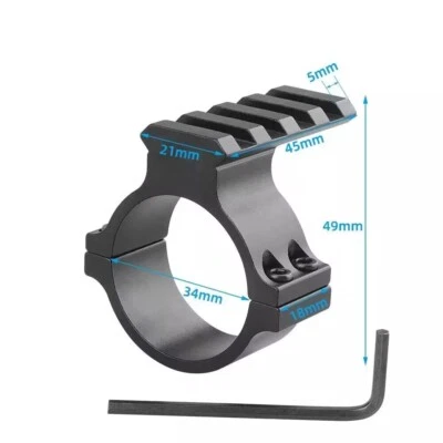 Tactical 34mm Rings 4 Slot Scope Adapter Mount with Picatinny/Wea... Rail - Image 1 of 4