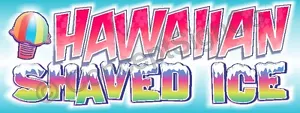 1,5'X4' HAWAII RASIERTES EISBANNER Schild Schnee Sno Zapfen Konzessionen Stand Messe - Bild 1 von 3