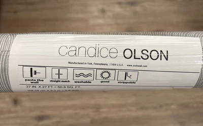 NEW Candice Olson Wallpaper NT6191 Grey/Taupe White Abstract 60.8 SQ FT - Image 1 of 4